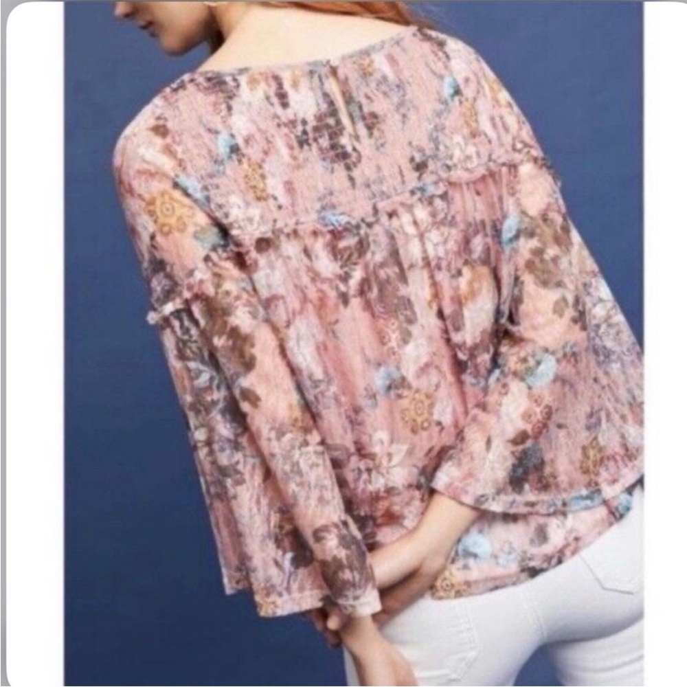 {Anthropologie} Akemi + Kin Lace Bell Sleeve Top - Picture 4 of 10